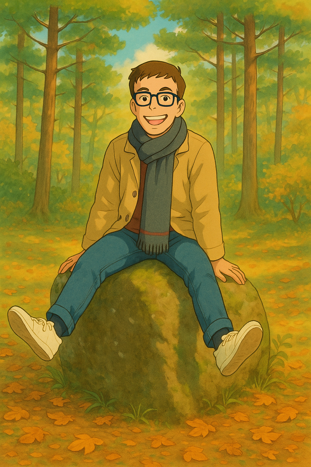 autoportrait façon film de Ghibli