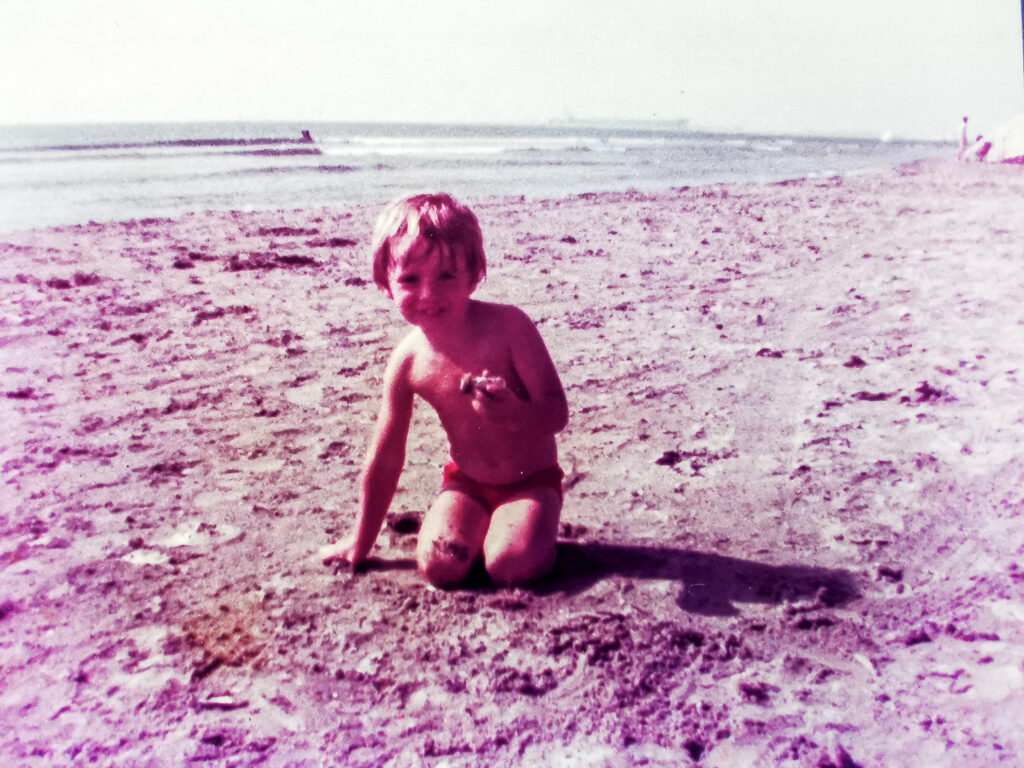 autoportrait bébé plage couleur